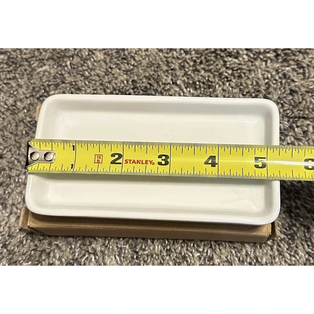Arbonne Rectangular Glossy Porcelain Soap Tray - Catch All Trinket Tray
